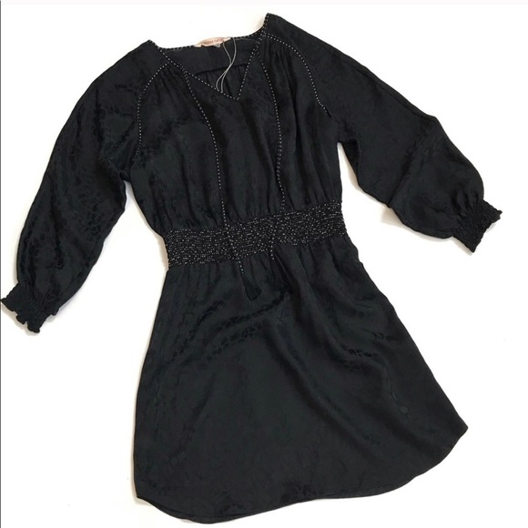 Rebecca Taylor Jacquard Cheetah Peasant Dress sz 4 - Picture 1 of 7